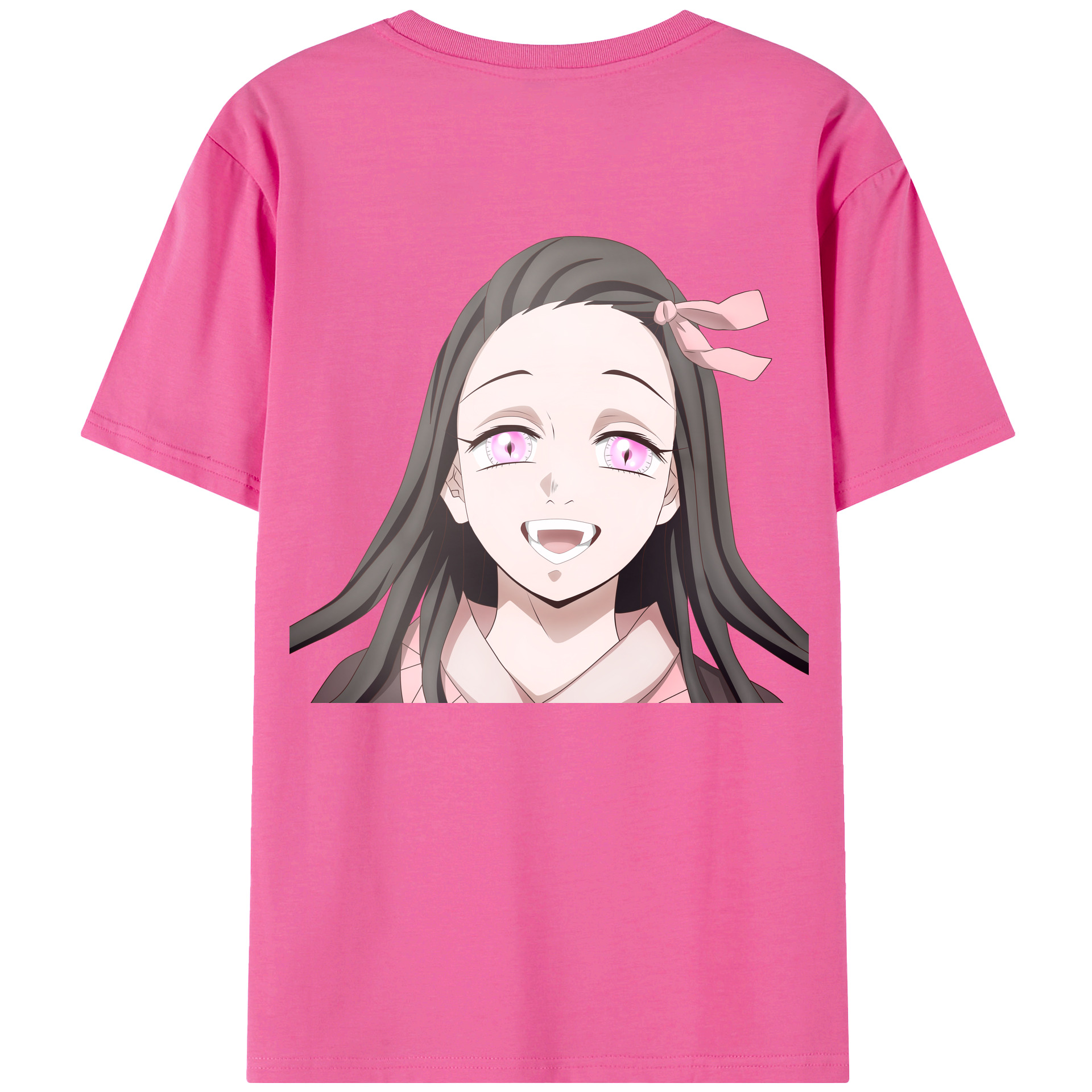 （画像用） 鬼滅の刃（きめつのやいば）竈門 禰󠄀豆子／かまど ねずこ Kamado Nezuko レディース半袖Tシャツ(バックプリント)